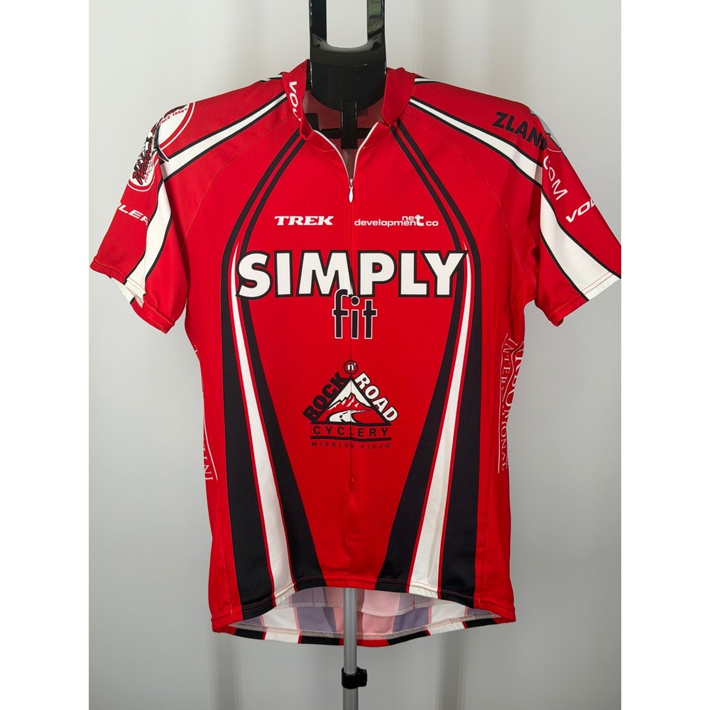 Voler Simply Fit Rock n Road Cyclery Cycling Jersey Red Mens XL Made in USA